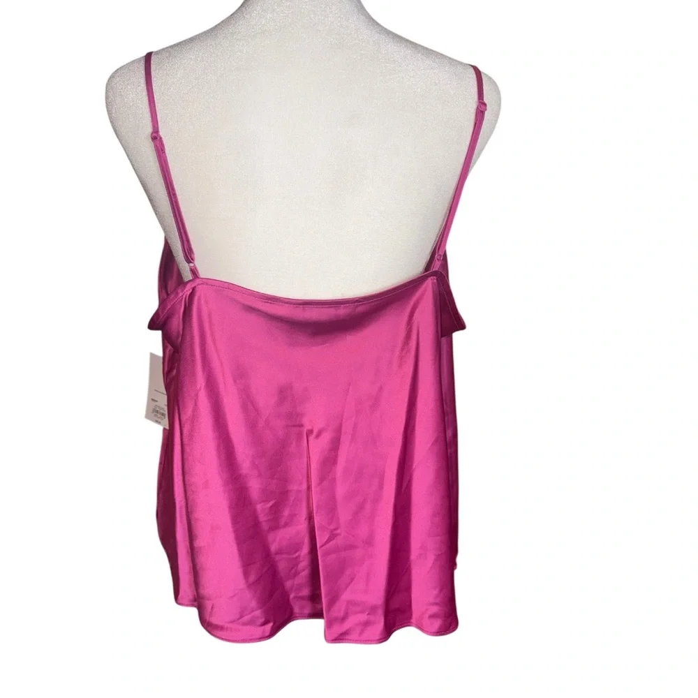 Nine West Satin Slip Style Tank Top Pink XL NWT Evening Cami - Picture 4 of 11